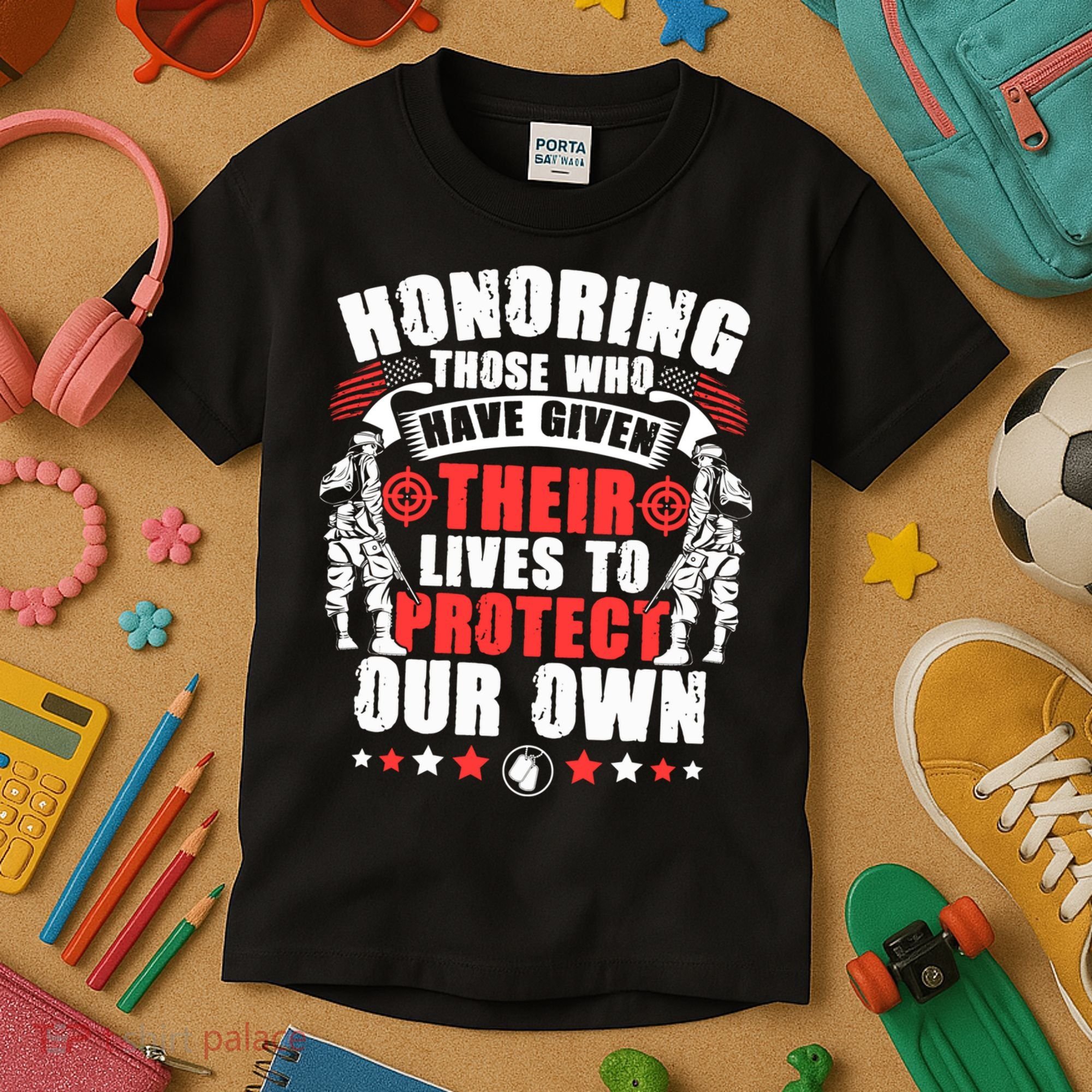 Military American Soldier Memorial Honoring Kids T-Shirt