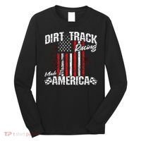 Modified And Sprint Cars American Flag Dirt Track Racing Gift Long Sleeve Shirt thumb 0