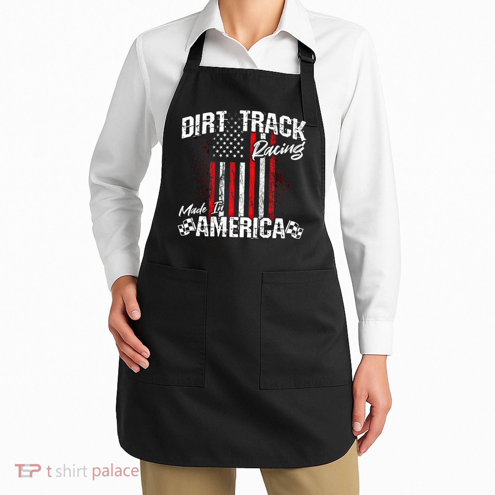 Modified And Sprint Cars American Flag Dirt Track Racing Gift Apron