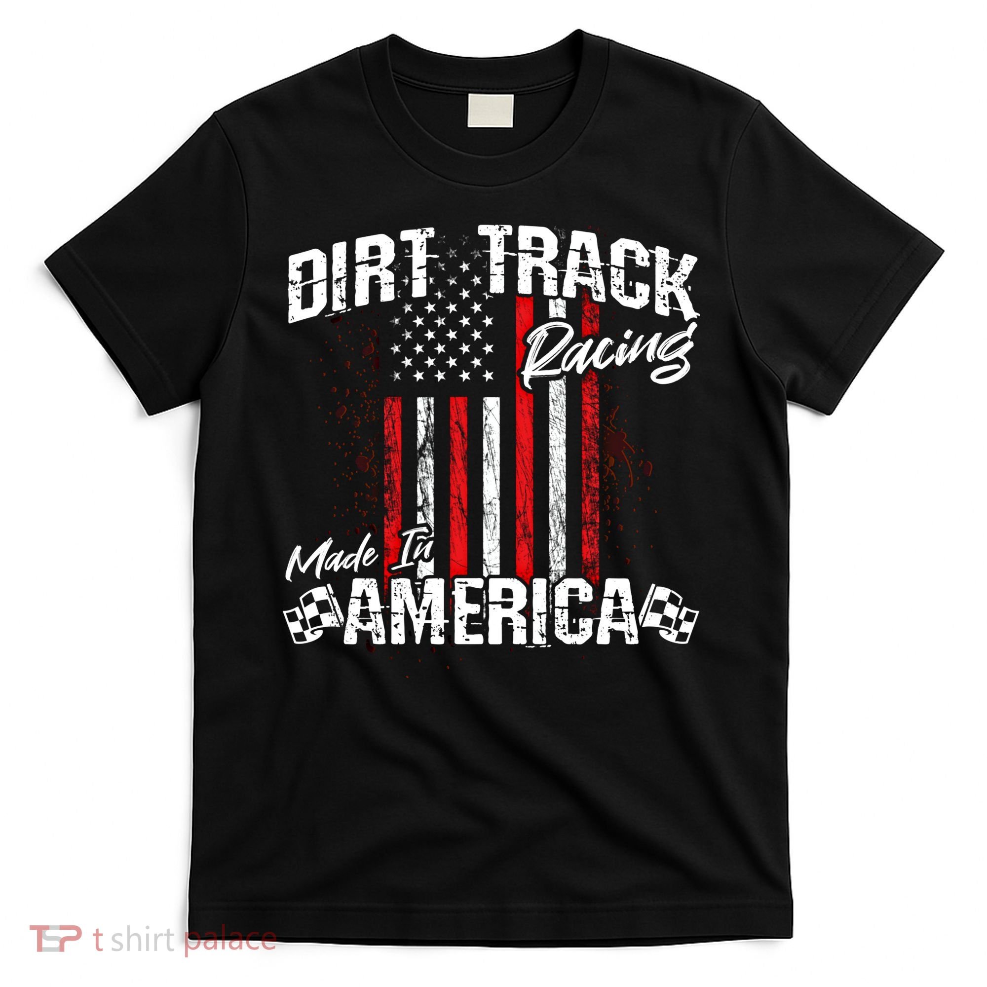 Modified And Sprint Cars American Flag Dirt Track Racing Gift T-Shirt