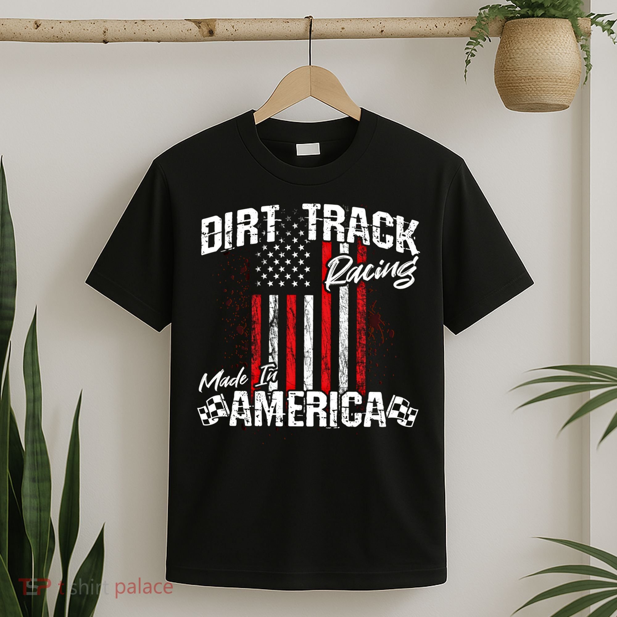 Modified And Sprint Cars American Flag Dirt Track Racing Gift T-Shirt