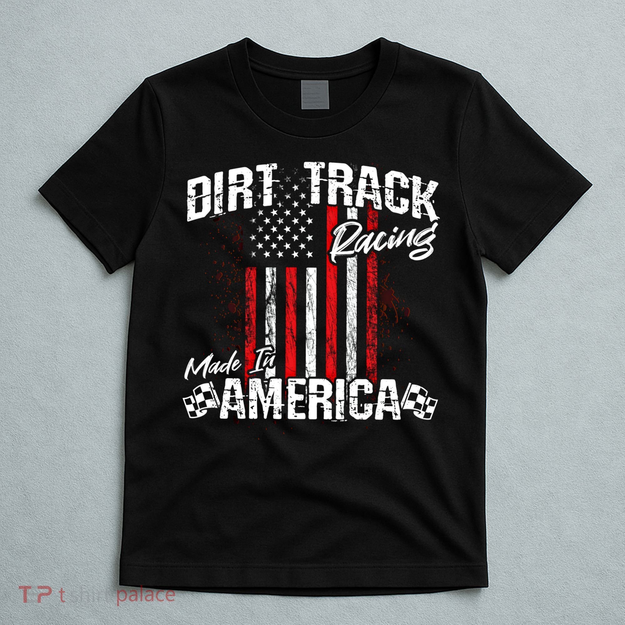 Modified And Sprint Cars American Flag Dirt Track Racing Gift T-Shirt