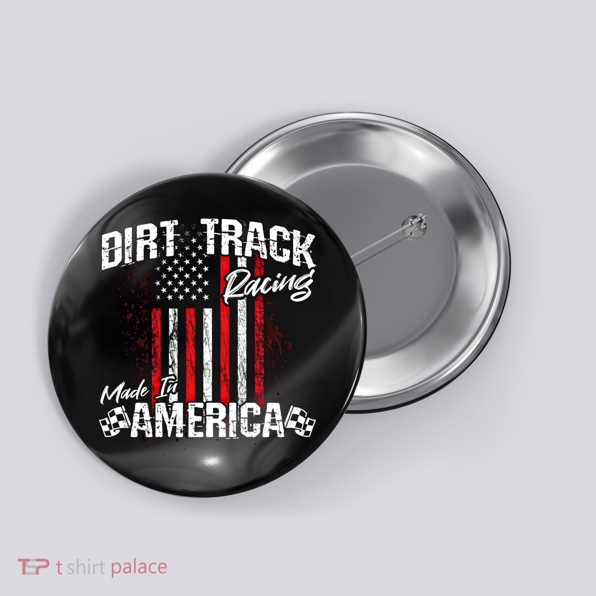 Modified And Sprint Cars American Flag Dirt Track Racing Gift Button