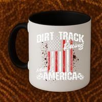 Modified And Sprint Cars American Flag Dirt Track Racing Gift Coffee Mug thumb 2