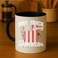 Modified And Sprint Cars American Flag Dirt Track Racing Gift Coffee Mug thumb 4