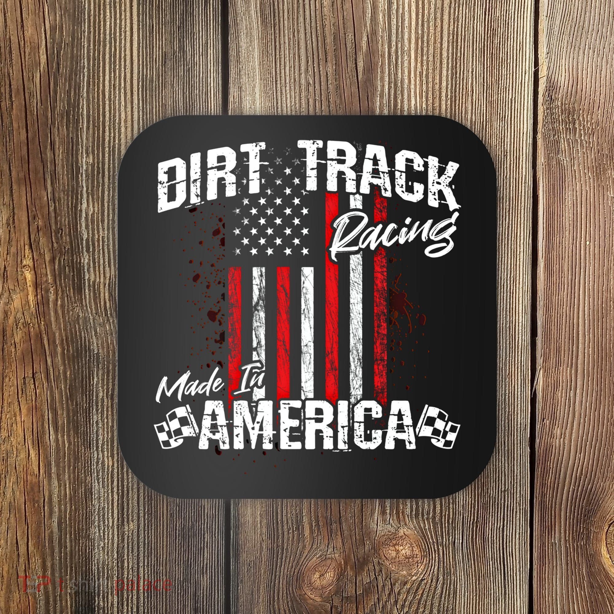 Modified And Sprint Cars American Flag Dirt Track Racing Gift Coaster