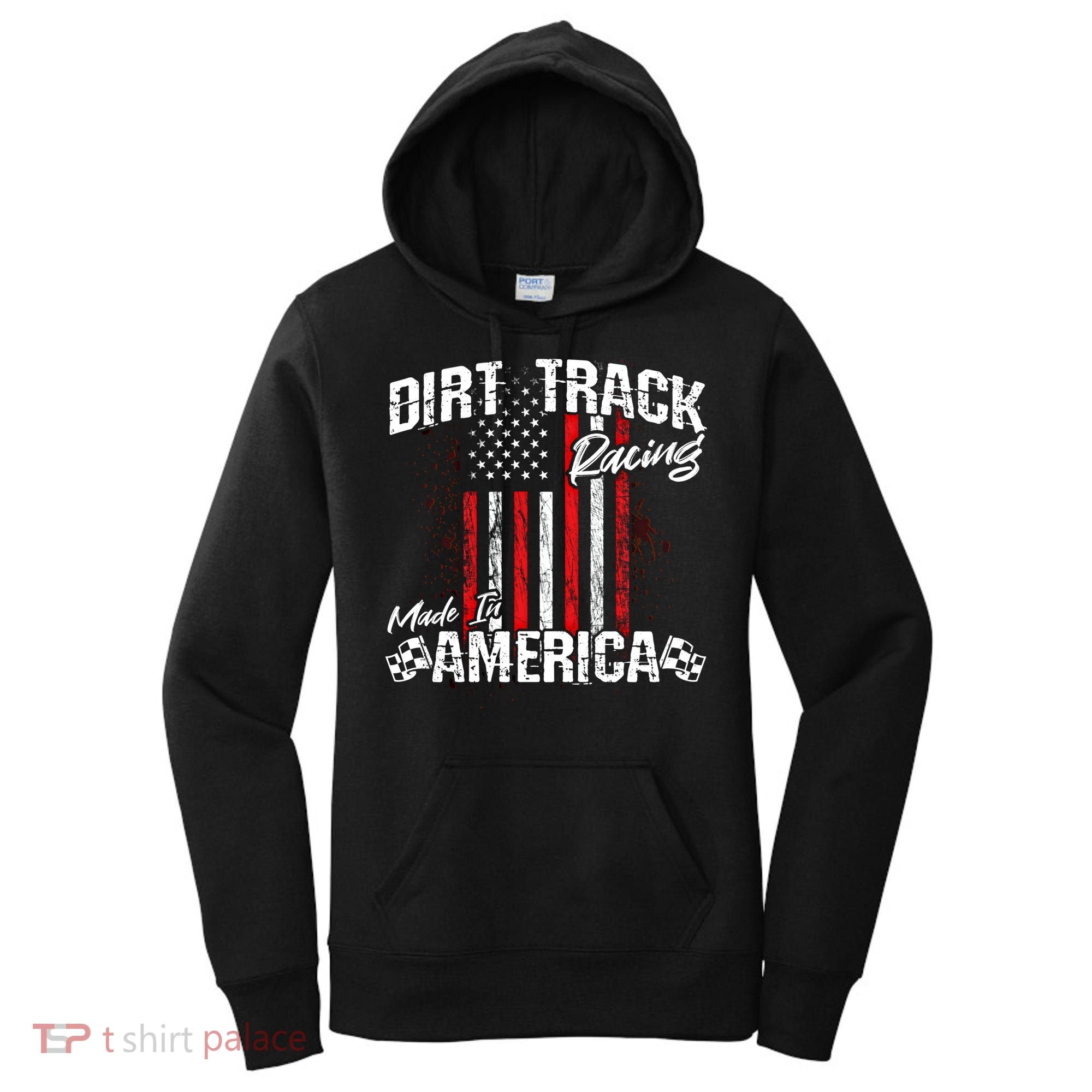 Modified And Sprint Cars American Flag Dirt Track Racing Gift Women's Hoodie