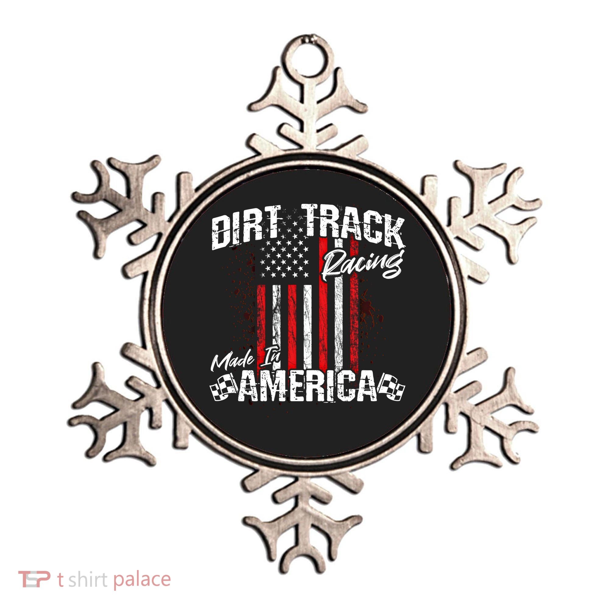 Modified And Sprint Cars American Flag Dirt Track Racing Gift Ornament