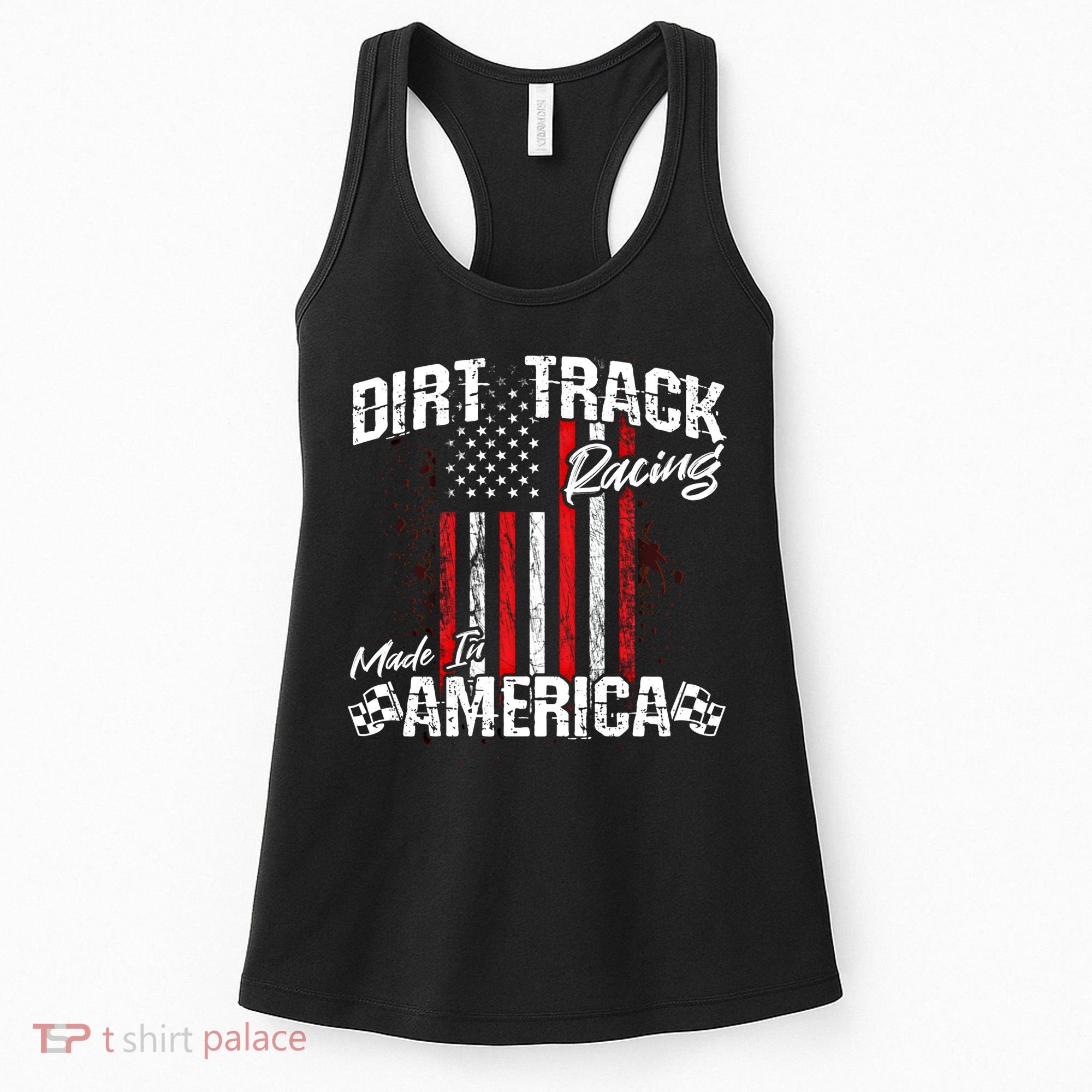 Modified And Sprint Cars American Flag Dirt Track Racing Gift Women's Tank Top