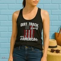 Modified And Sprint Cars American Flag Dirt Track Racing Gift Women's Tank Top thumb 2