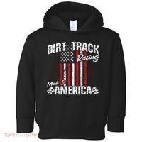 Modified And Sprint Cars American Flag Dirt Track Racing Gift Toddler Hoodie thumb 0