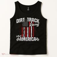Modified And Sprint Cars American Flag Dirt Track Racing Gift Tank Top thumb 2