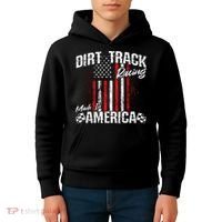 Modified And Sprint Cars American Flag Dirt Track Racing Gift Kids Hoodie thumb 4