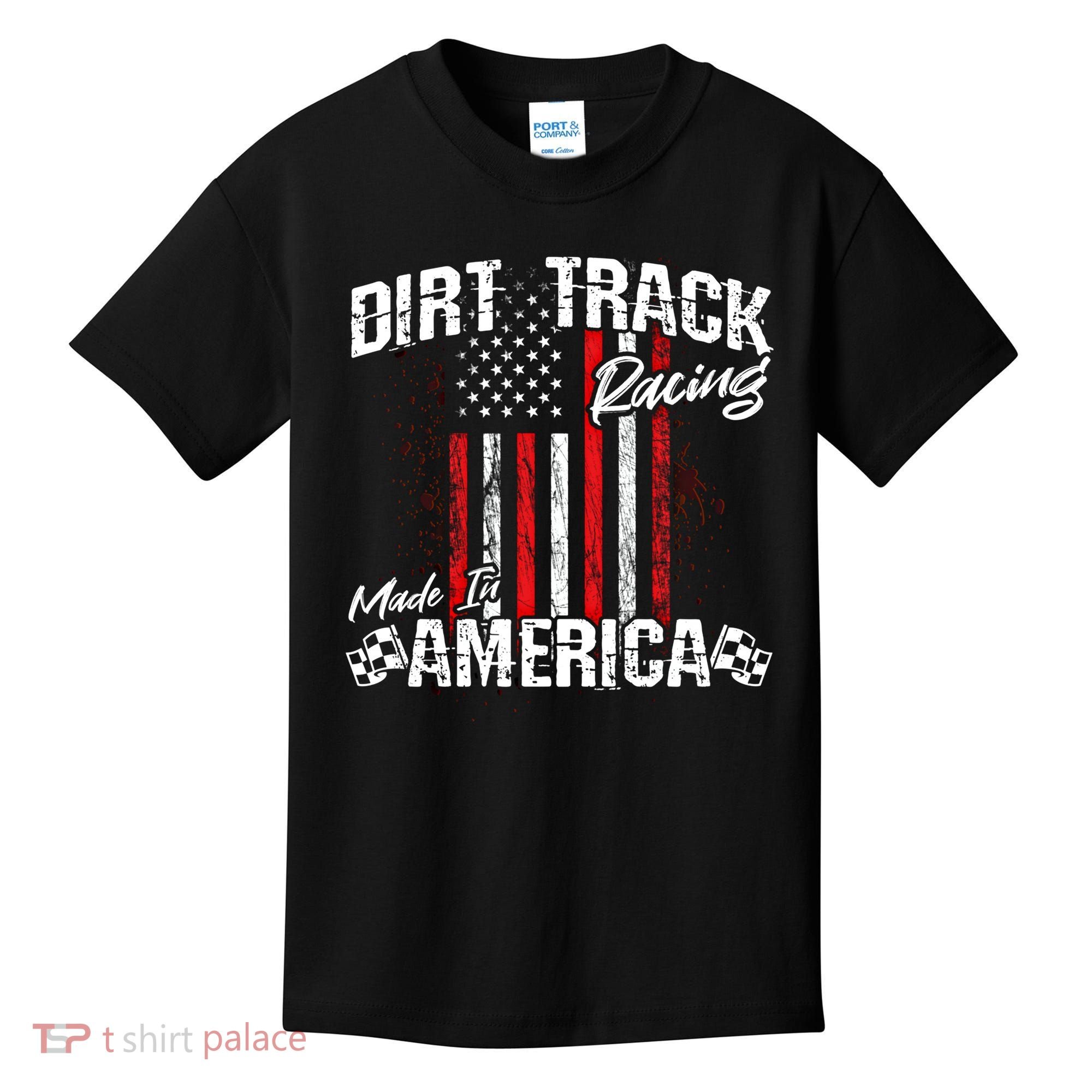 Modified And Sprint Cars American Flag Dirt Track Racing Gift Kids T-Shirt