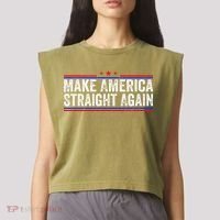 Make America Straight Again Garment-Dyed Women's Muscle Tee thumb 2