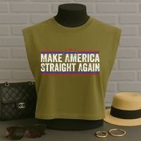 Make America Straight Again Garment-Dyed Women's Muscle Tee thumb 3