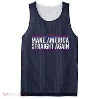 Make America Straight Again Mesh Reversible Basketball Jersey Tank thumb 0