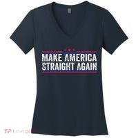 Make America Straight Again Women's V-Neck T-Shirt thumb 0
