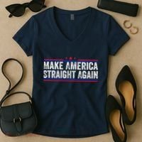 Make America Straight Again Women's V-Neck T-Shirt thumb 2
