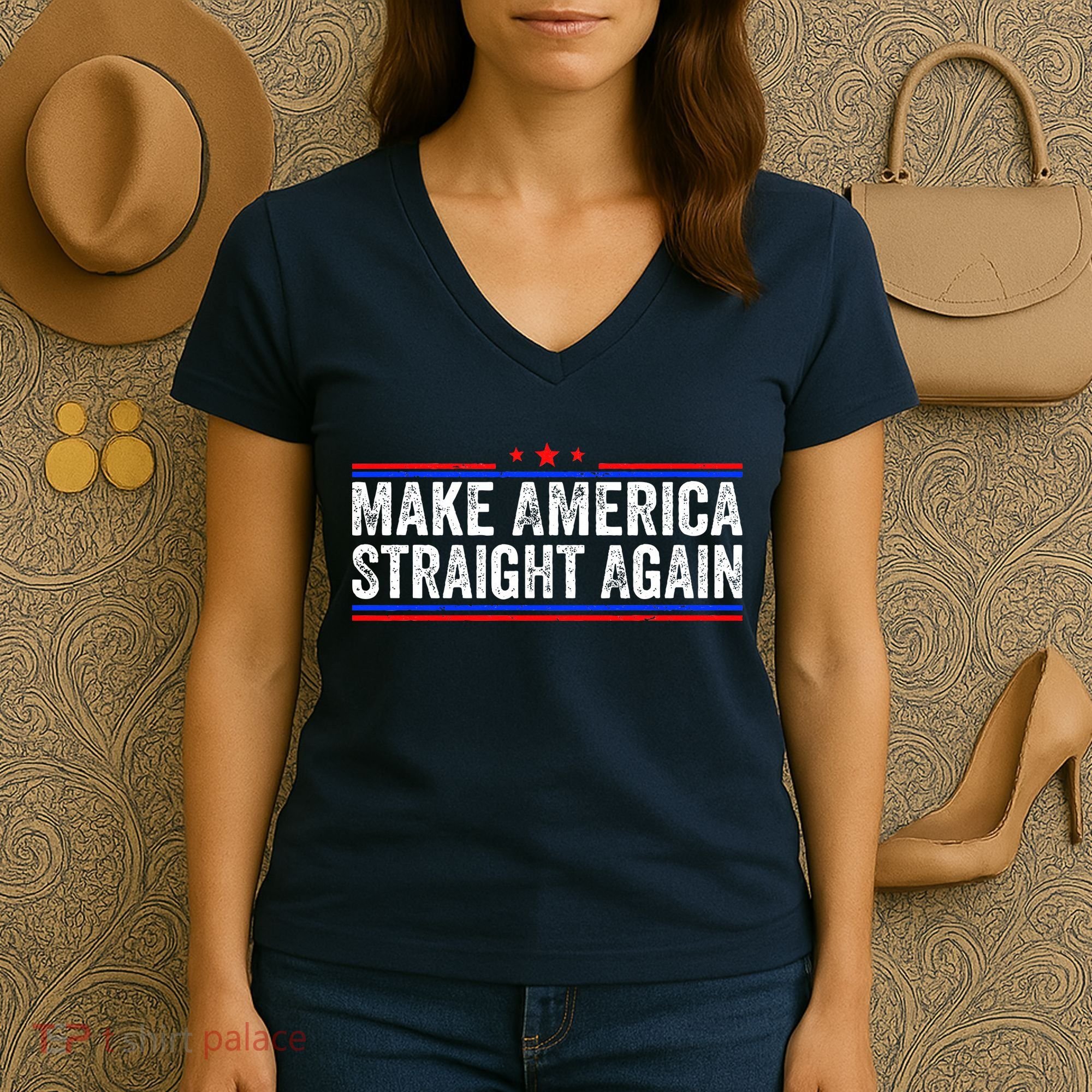 Make America Straight Again Women's V-Neck T-Shirt