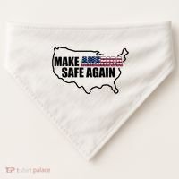 Make America Safe Again Flag USA-Made Doggie Bandana thumb 0