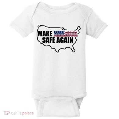 Make America Safe Again Flag Baby Bodysuit