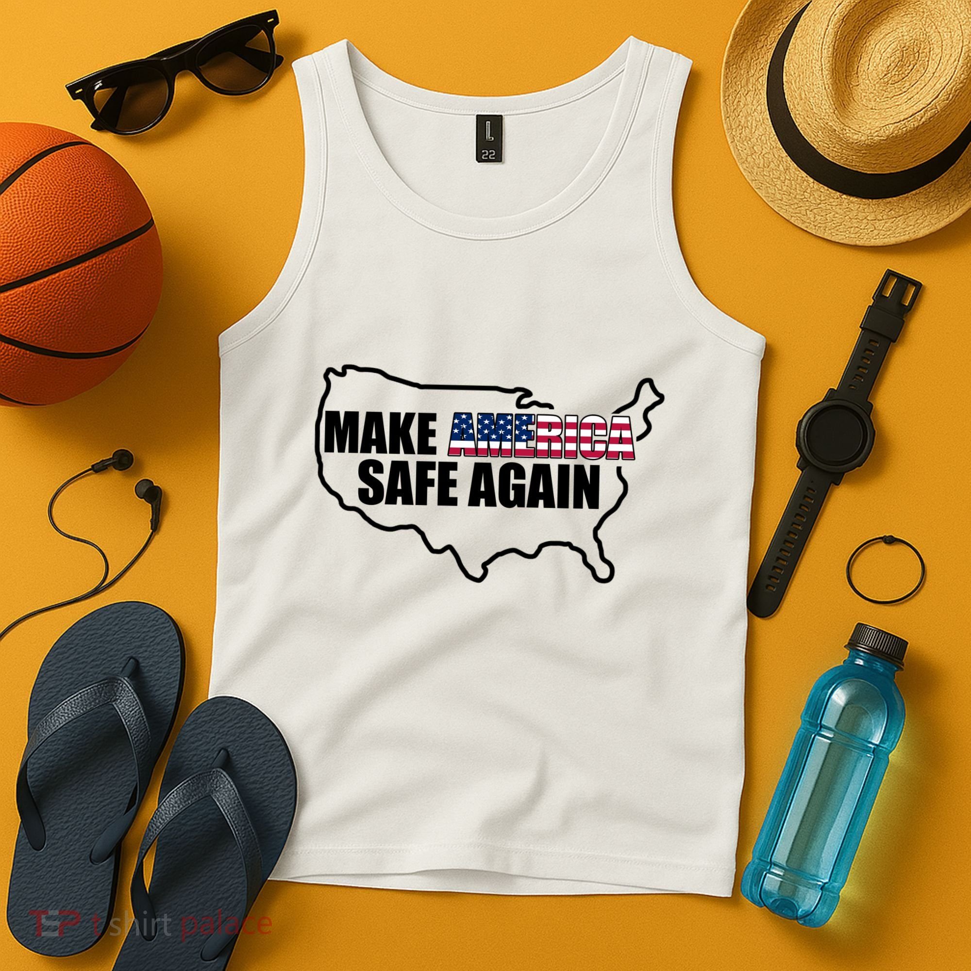 Make America Safe Again Flag Tank Top