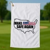 Make America Safe Again Flag Golf Towel thumb 1