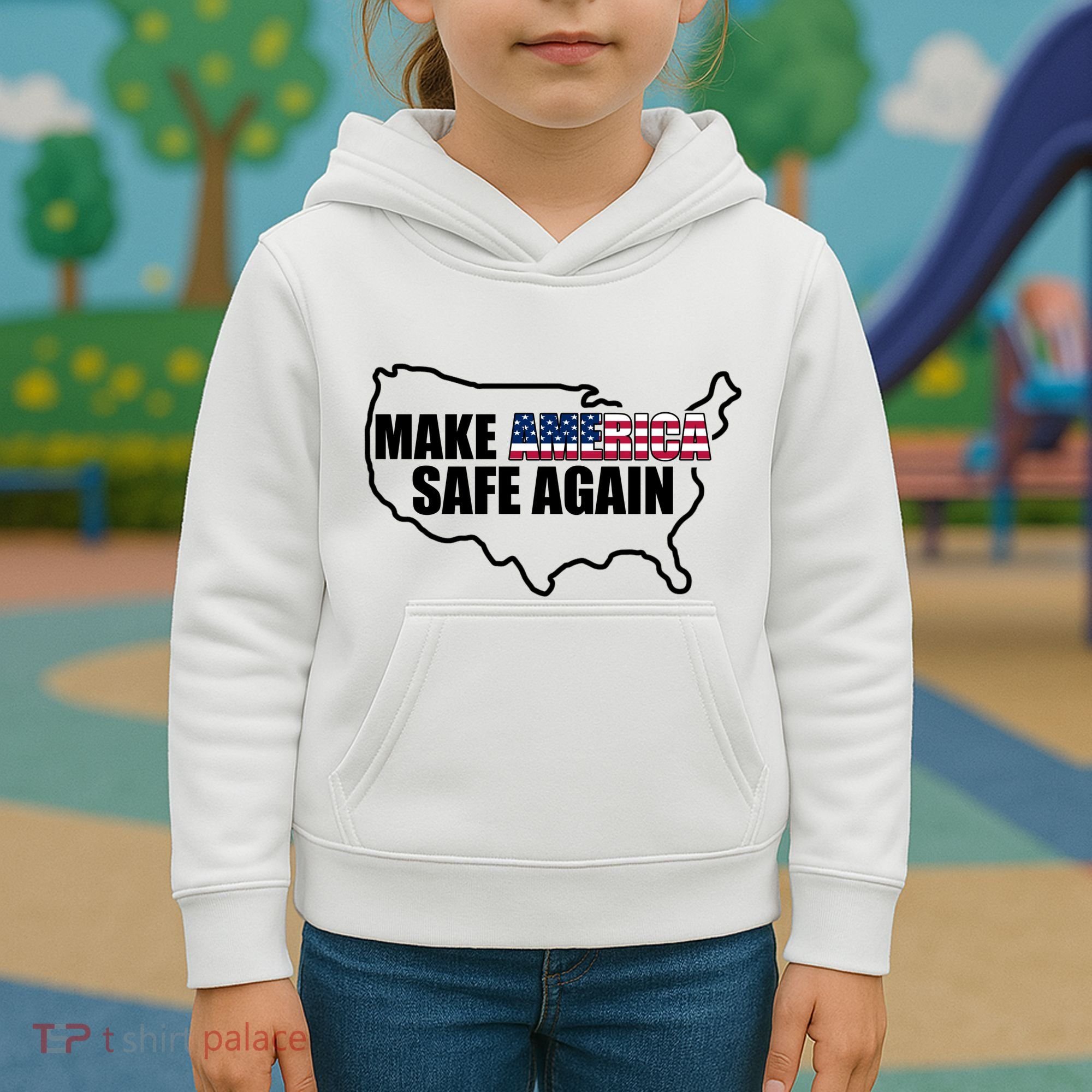 Make America Safe Again Flag Kids Hoodie
