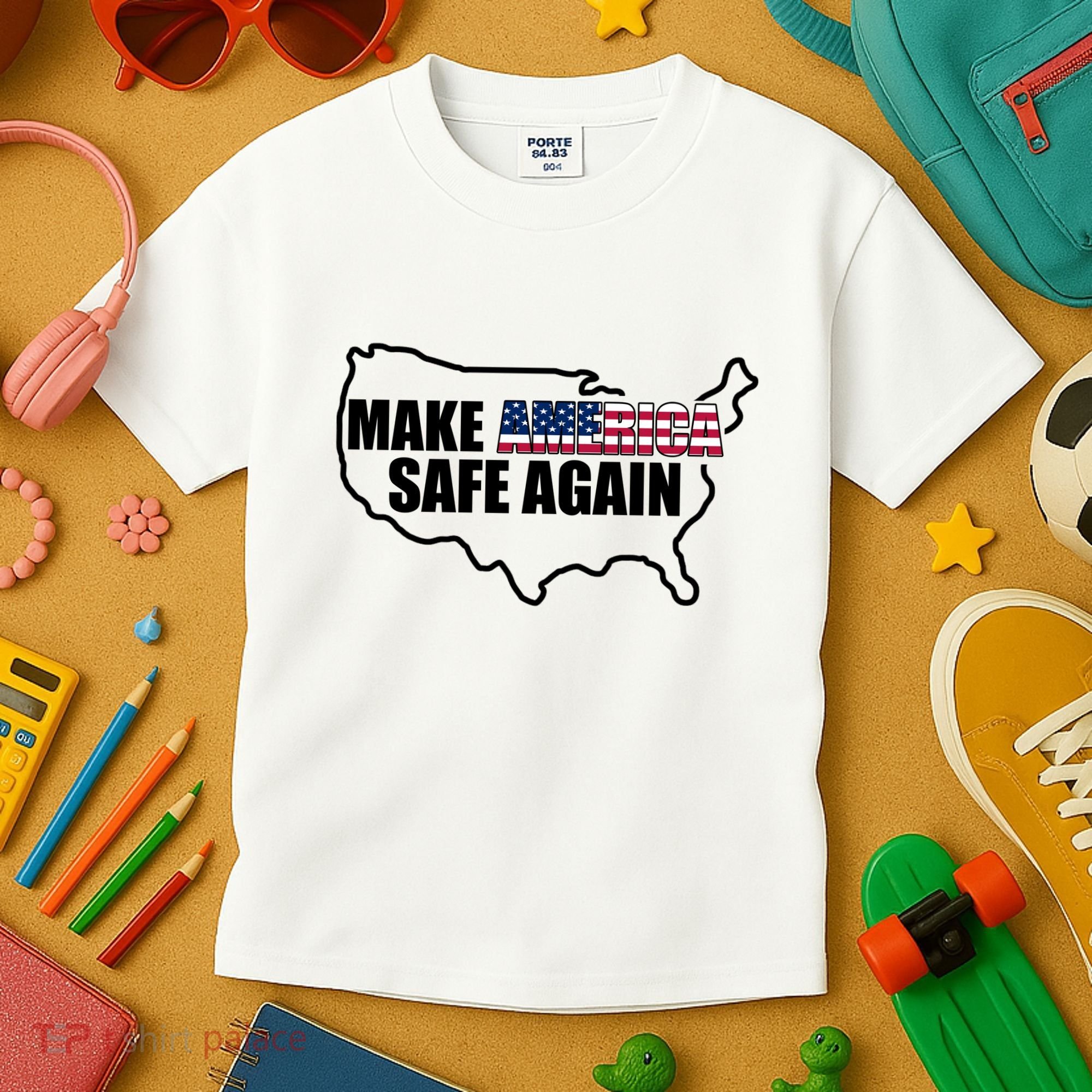 Make America Safe Again Flag Kids T-Shirt
