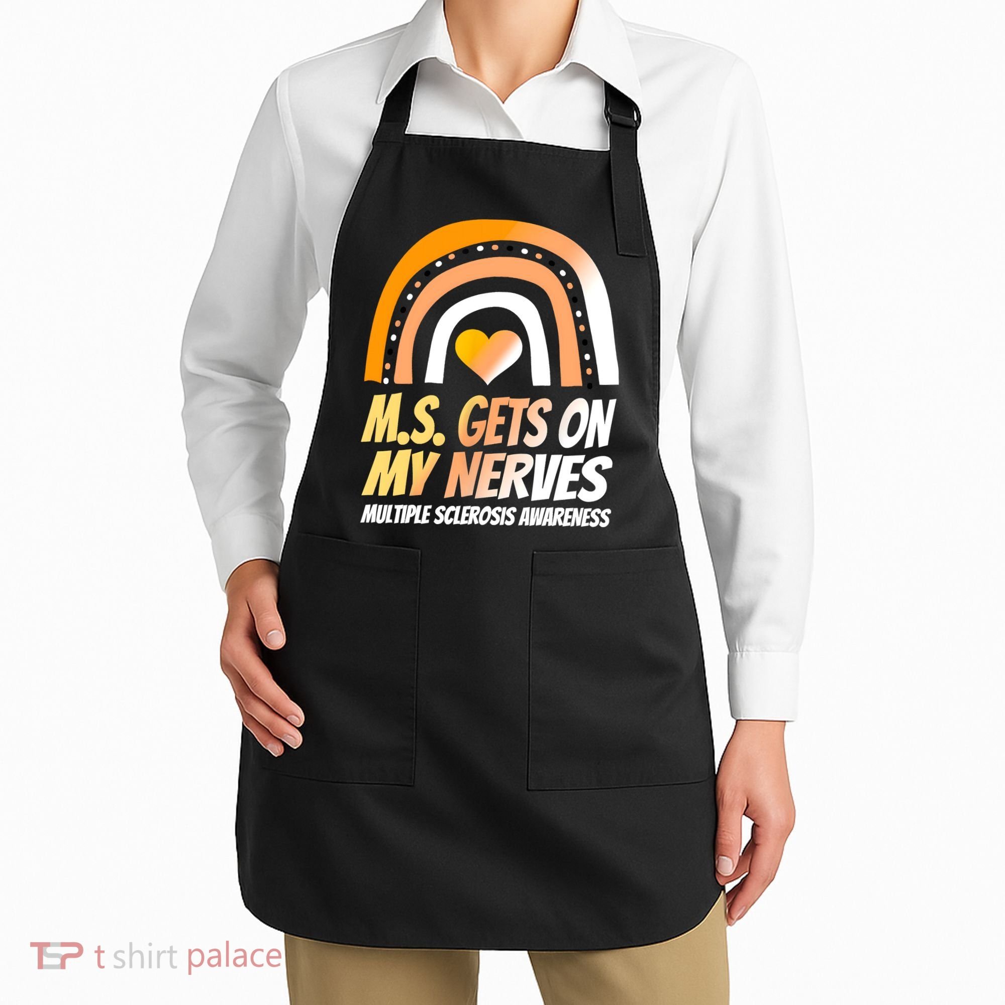 MS Awareness Shirts Multiple Sclerosis Wear Orange Apron