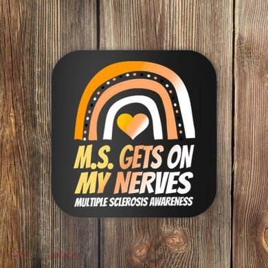 MS Awareness Shirts Multiple Sclerosis Wear Orange Coaster