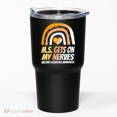 MS Awareness Shirts Multiple Sclerosis Wear Orange Tumbler