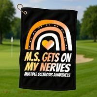 MS Awareness Shirts Multiple Sclerosis Wear Orange Golf Towel thumb 1