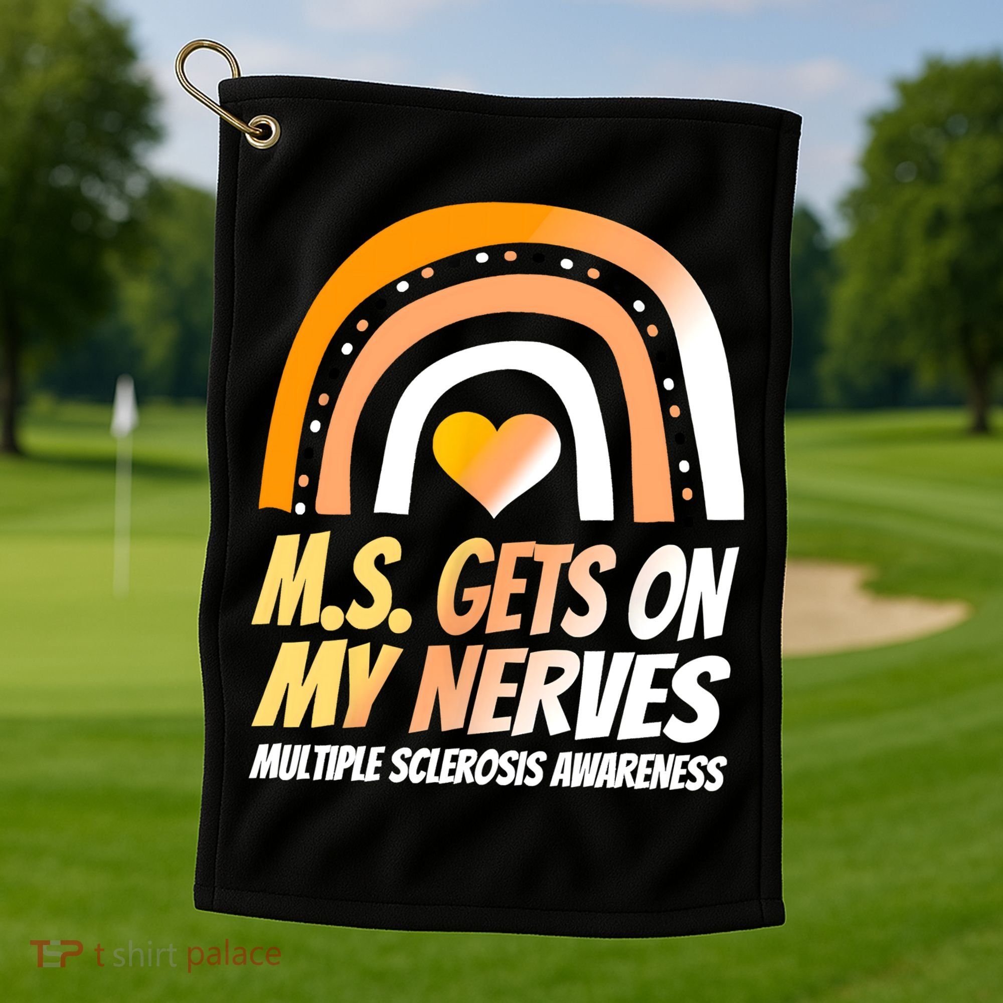 MS Awareness Shirts Multiple Sclerosis Wear Orange Golf Towel