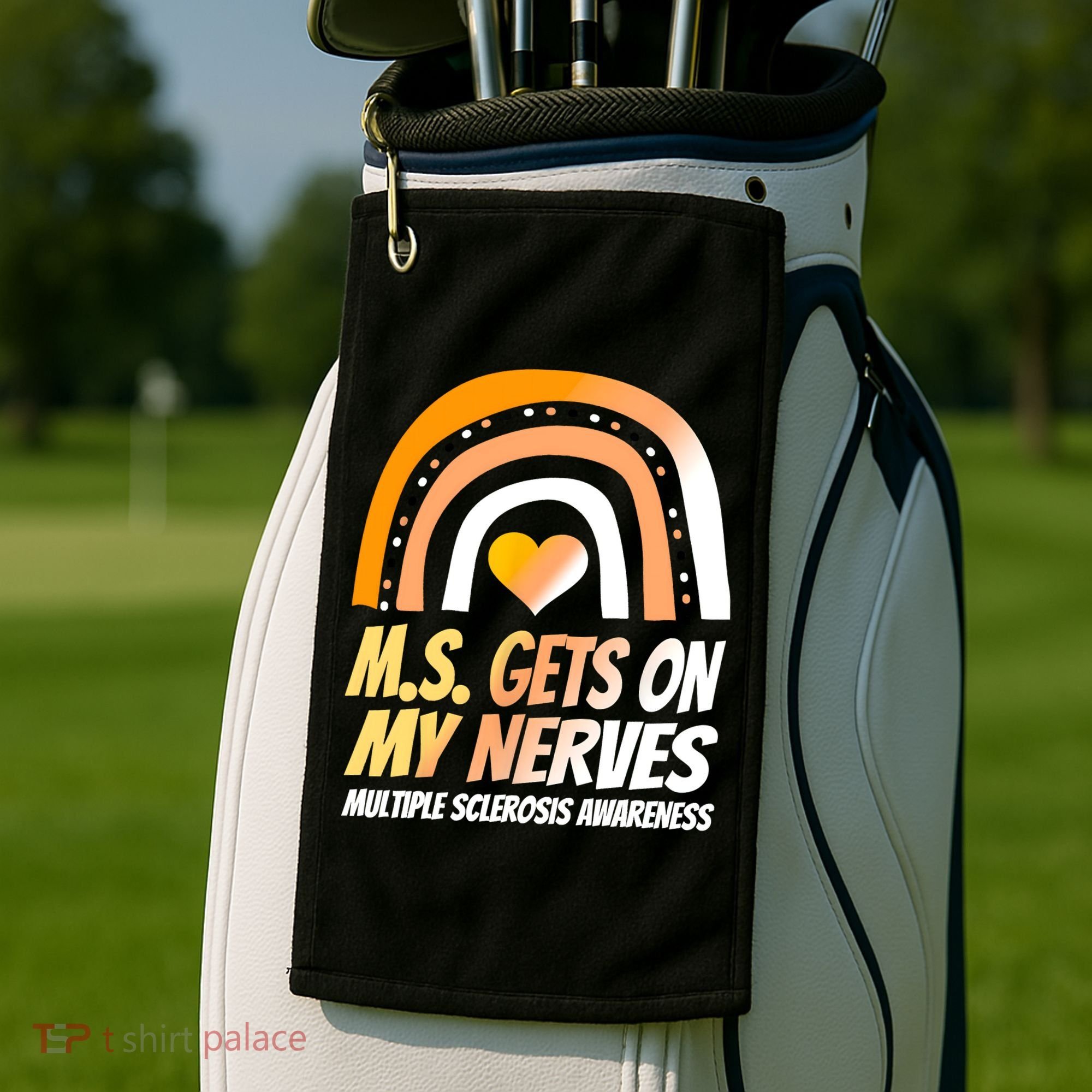 MS Awareness Shirts Multiple Sclerosis Wear Orange Golf Towel