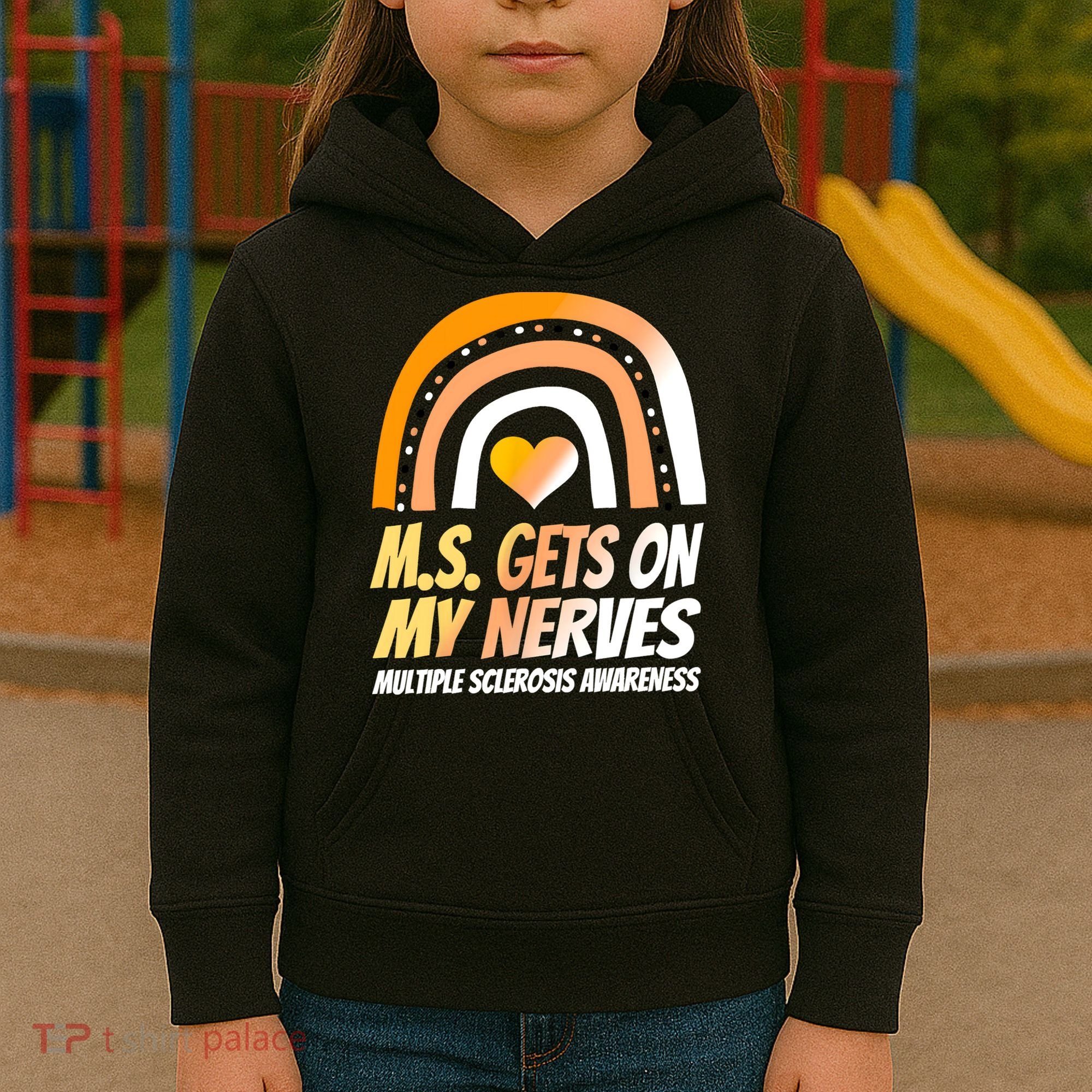 MS Awareness Shirts Multiple Sclerosis Wear Orange Kids Hoodie