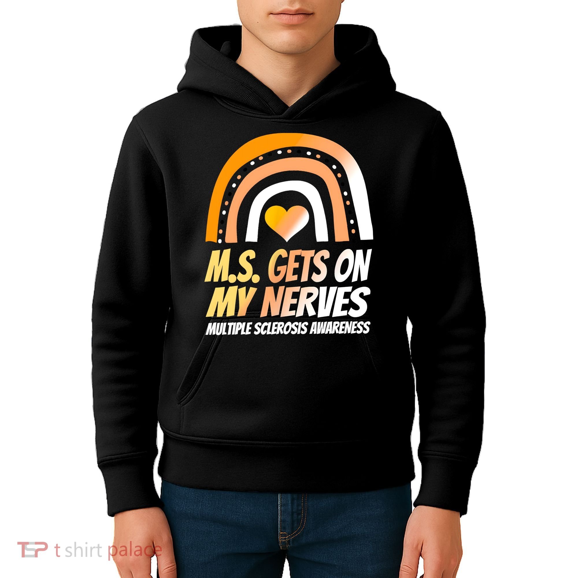 MS Awareness Shirts Multiple Sclerosis Wear Orange Kids Hoodie