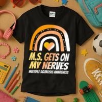 MS Awareness Shirts Multiple Sclerosis Wear Orange Kids T-Shirt thumb 3