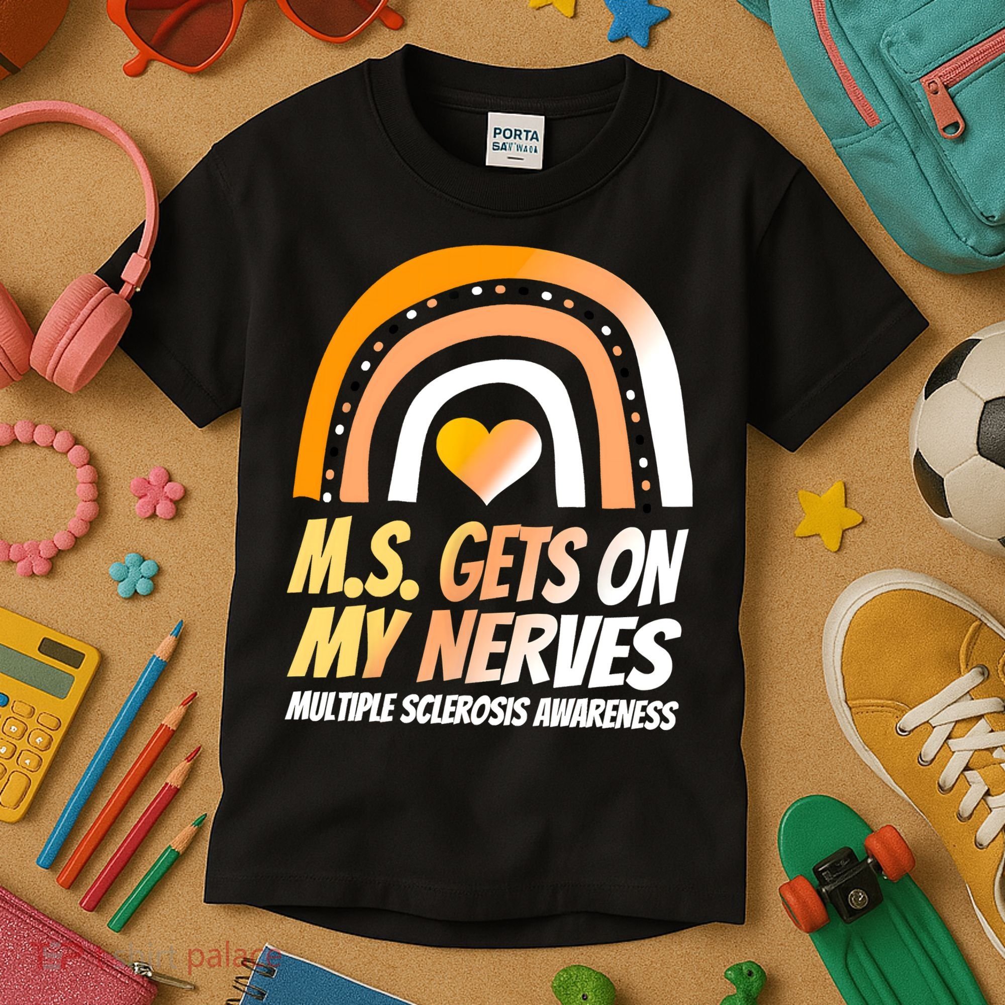 MS Awareness Shirts Multiple Sclerosis Wear Orange Kids T-Shirt