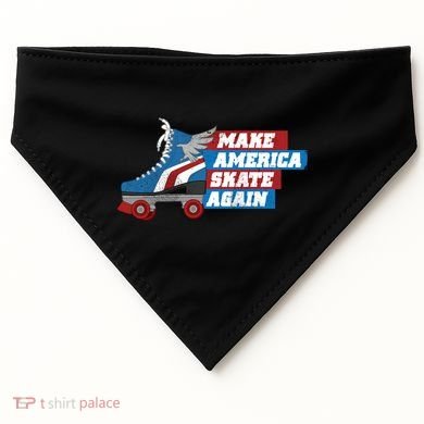 Make America Skate Again Red White And Blue Distressed Gift USA-Made Doggie Bandana