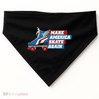 Make America Skate Again Red White And Blue Distressed Gift USA-Made Doggie Bandana thumb 0