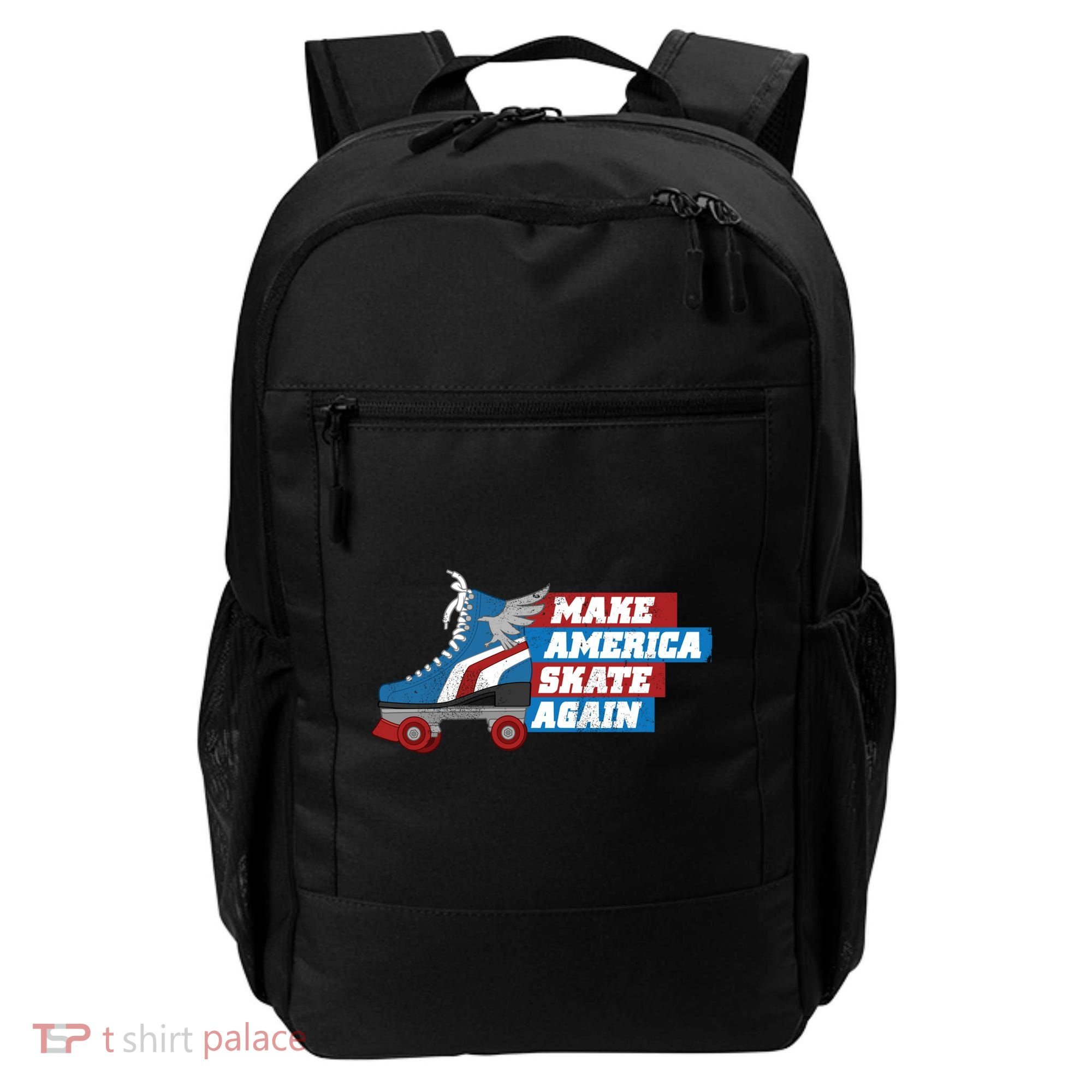 Make America Skate Again Red White And Blue Distressed Gift Backpack