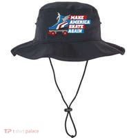 Make America Skate Again Red White And Blue Distressed Gift Bucket Hat thumb 0
