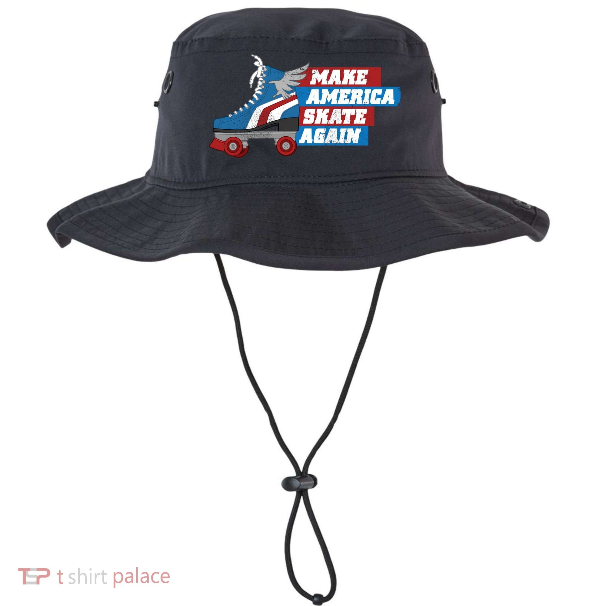 Make America Skate Again Red White And Blue Distressed Gift Bucket Hat