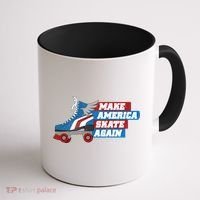 Make America Skate Again Red White And Blue Distressed Gift Coffee Mug thumb 1