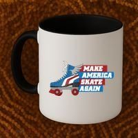 Make America Skate Again Red White And Blue Distressed Gift Coffee Mug thumb 2