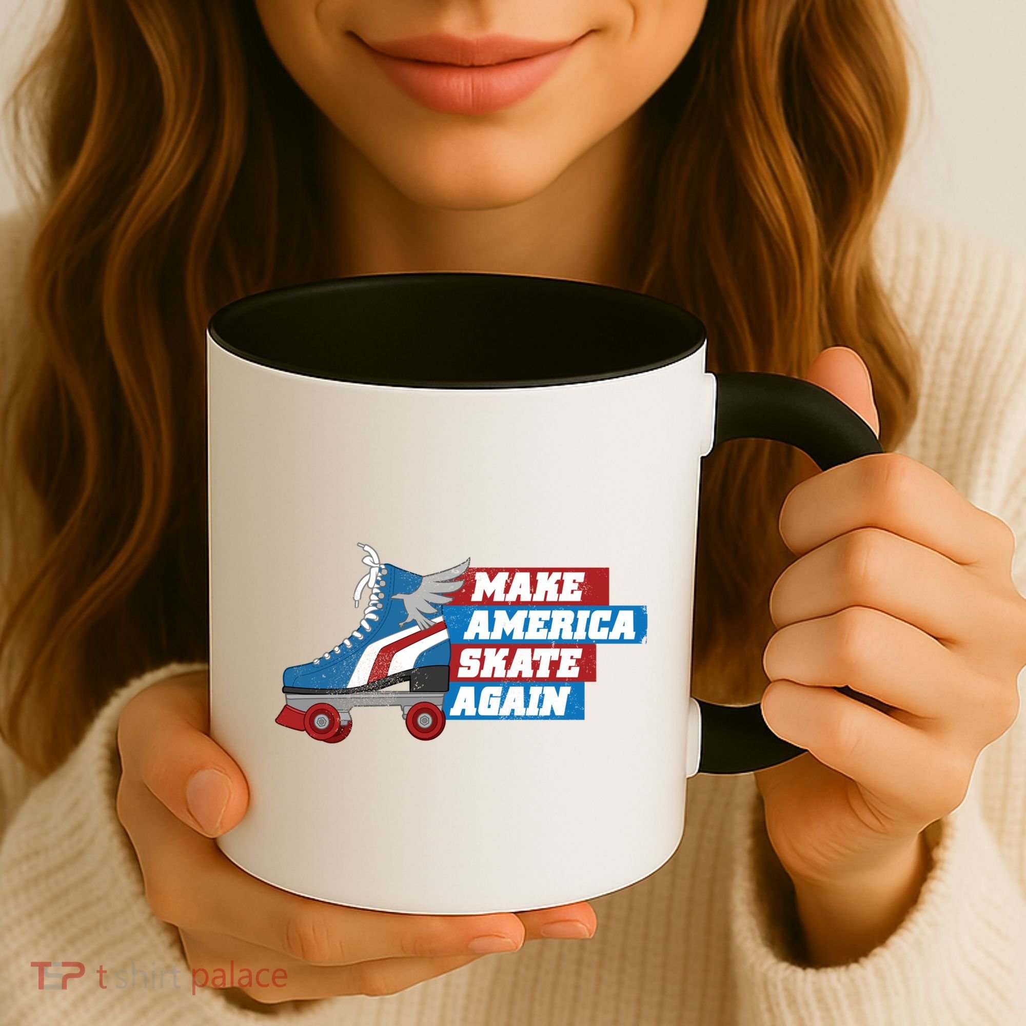 Make America Skate Again Red White And Blue Distressed Gift Coffee Mug