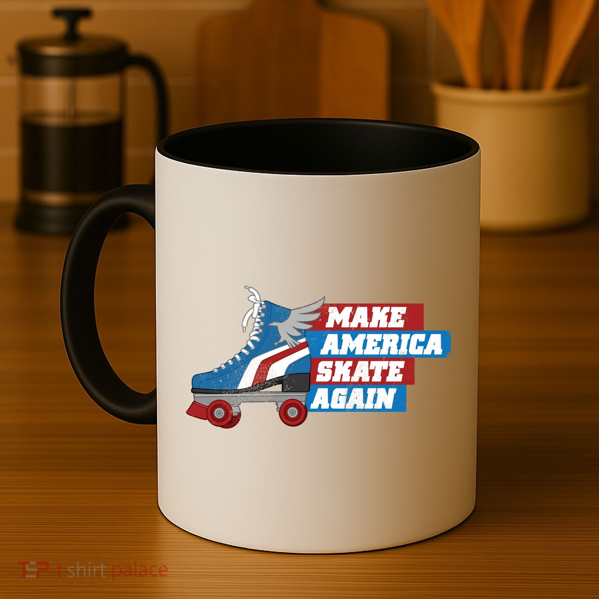 Make America Skate Again Red White And Blue Distressed Gift Coffee Mug