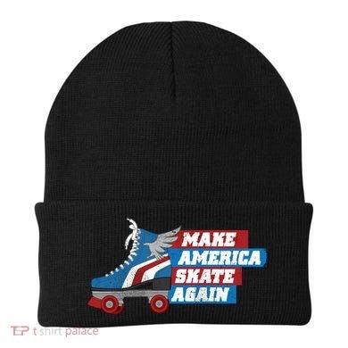 Make America Skate Again Red White And Blue Distressed Gift Beanie
